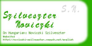 szilveszter noviczki business card